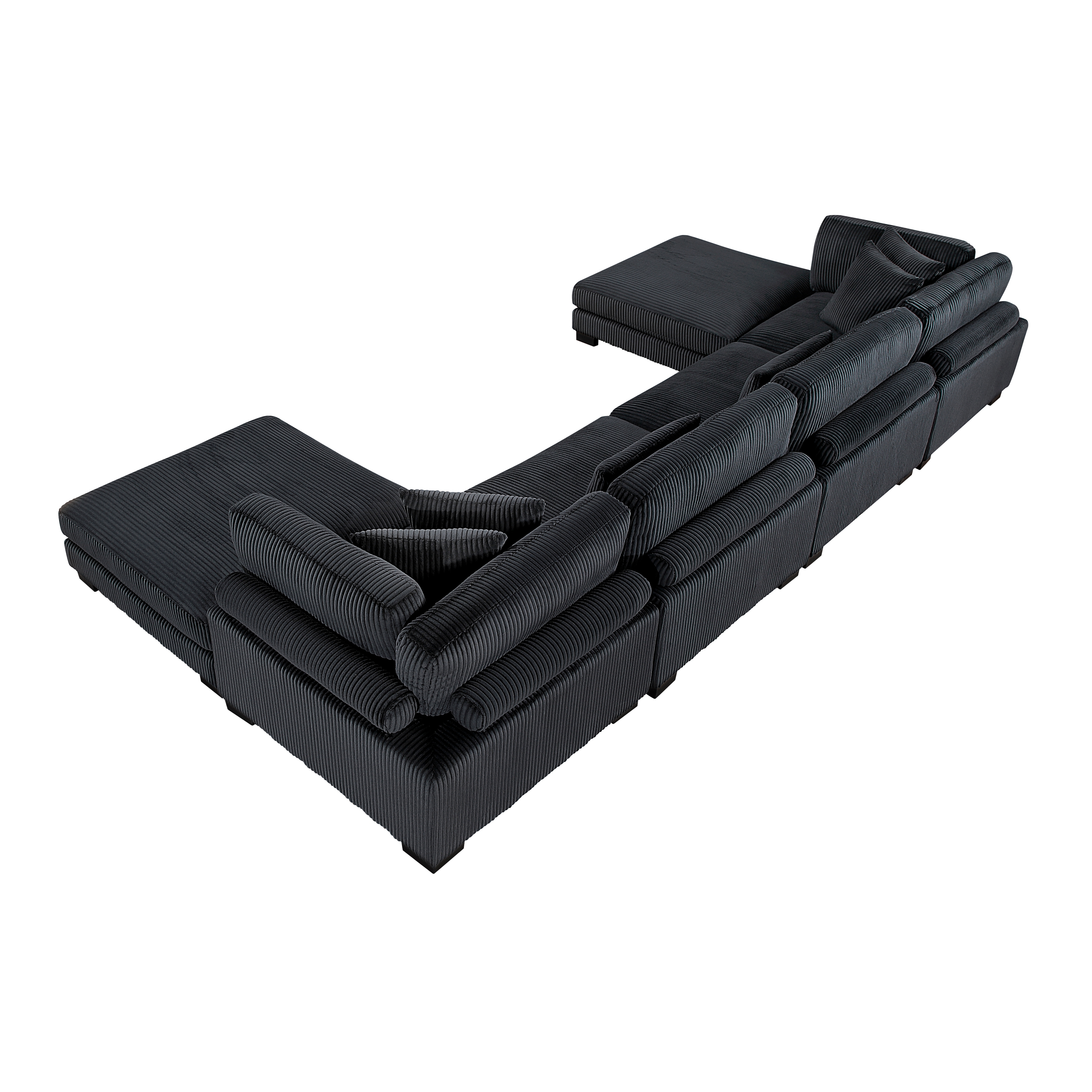 6-Piece Sectional Sofa with Two Ottomans