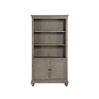 Transitional Bookcase with Bottom Storage Cabinet