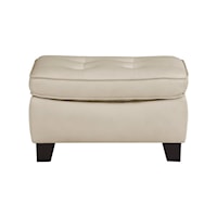 Contemporary Tufted Ottoman with Tapered Legs