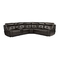 Contemporary 6-Piece Reclining Sectional Sofa with Console