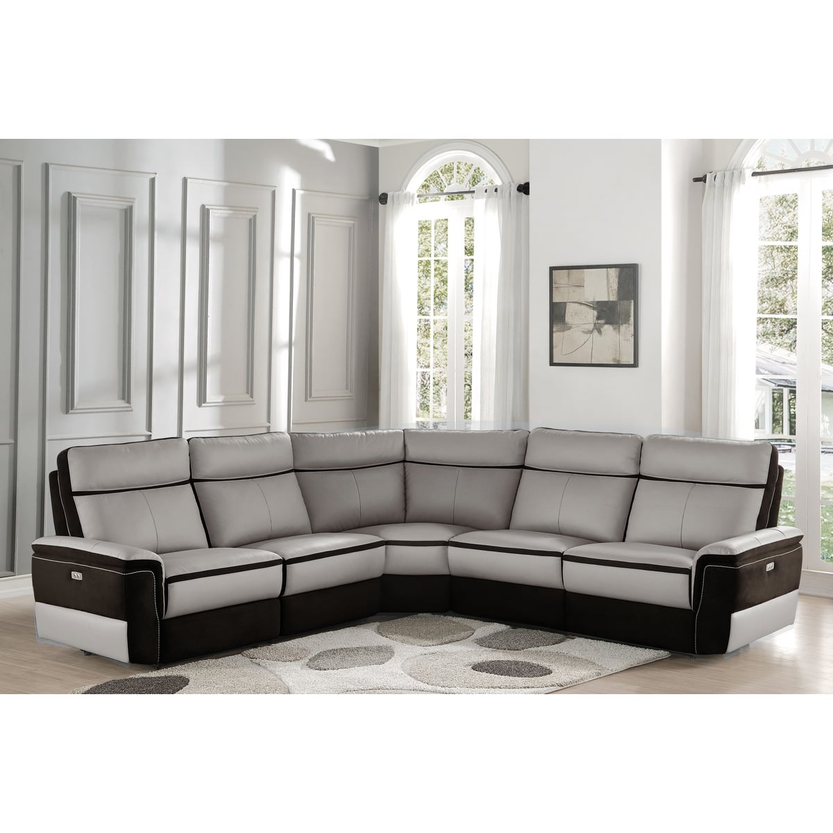 Homelegance Laertes 5-Piece Modular Power Sectional Sofa