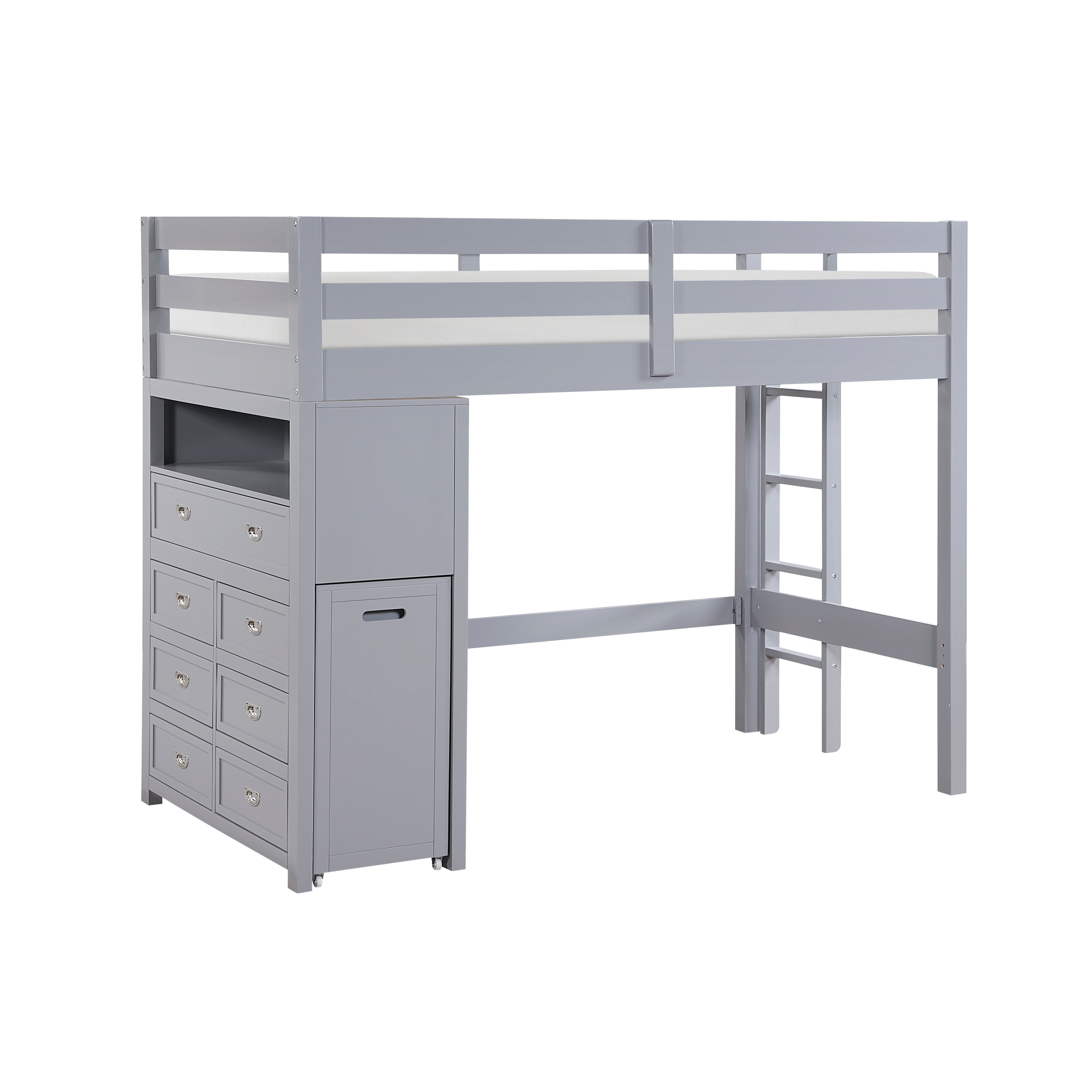 Homelegance Sloane Twin/Full Loft Bunk Bed with Hidden Desk