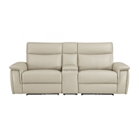 Casual Power Reclining Love Seat with Console and Power Headrests