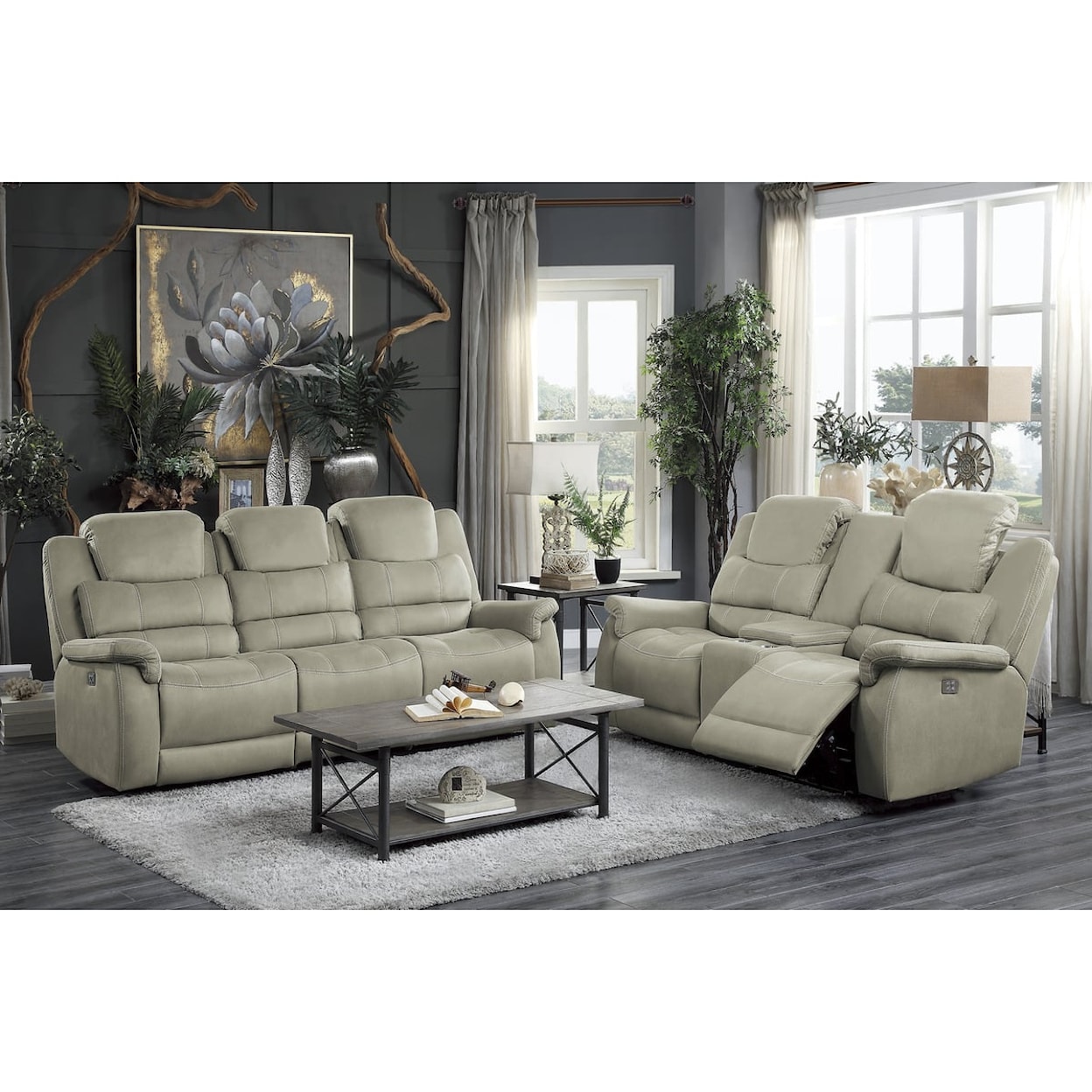 Homelegance Furniture Shola Double Reclining Sofa