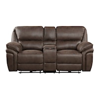 Casual Power Reclining Loveseat with Center Console and USB Port