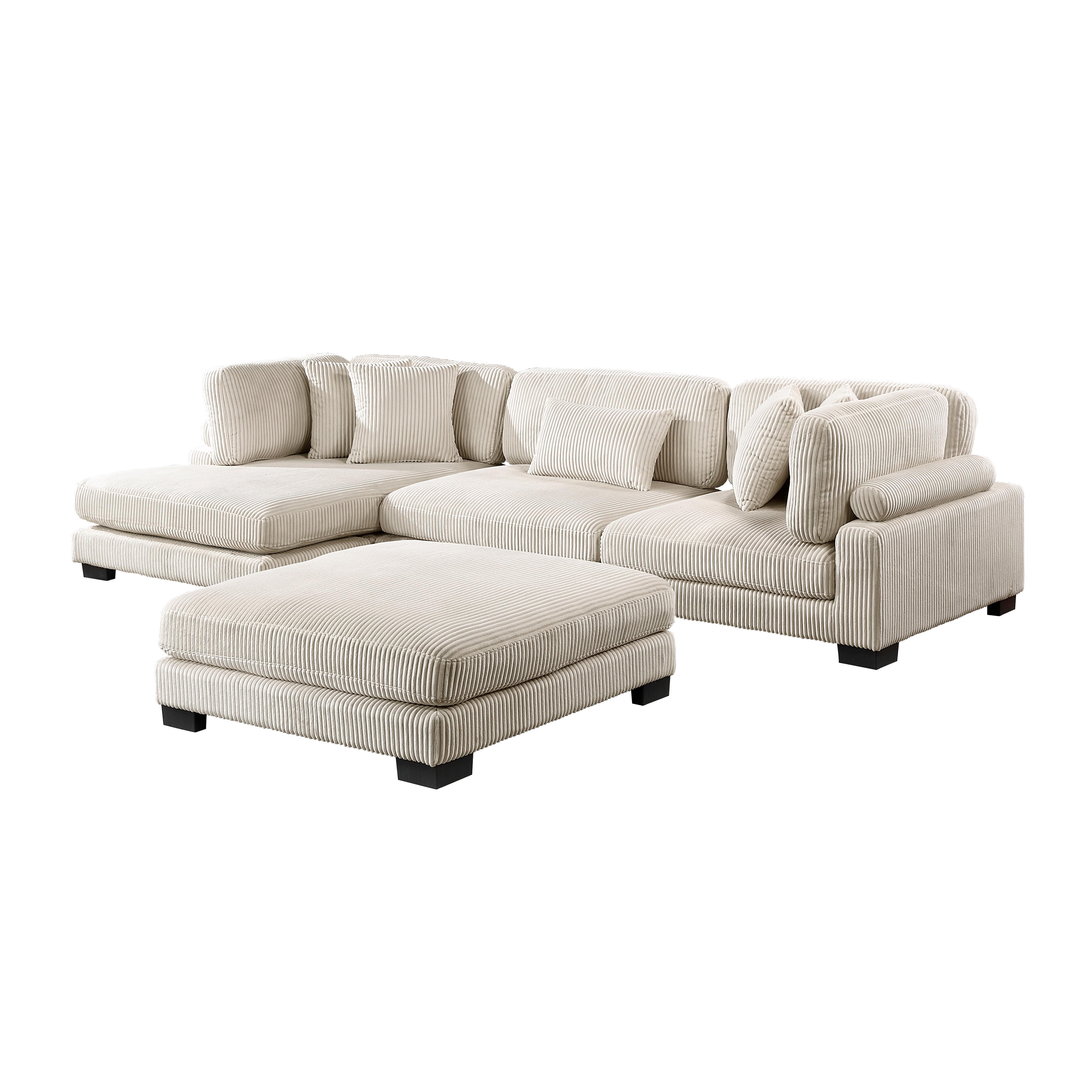 3-Piece Sectional Sofa with Ottoman