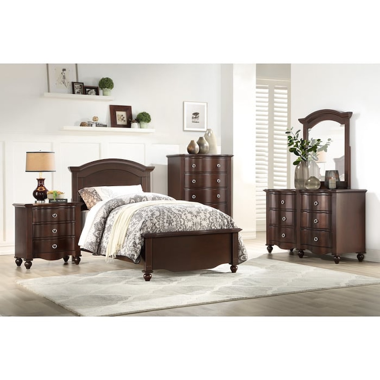 Homelegance Meghan Twin Arched Panel Bed