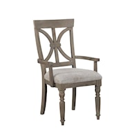Transitional Arm Chair with Upholstered Seat