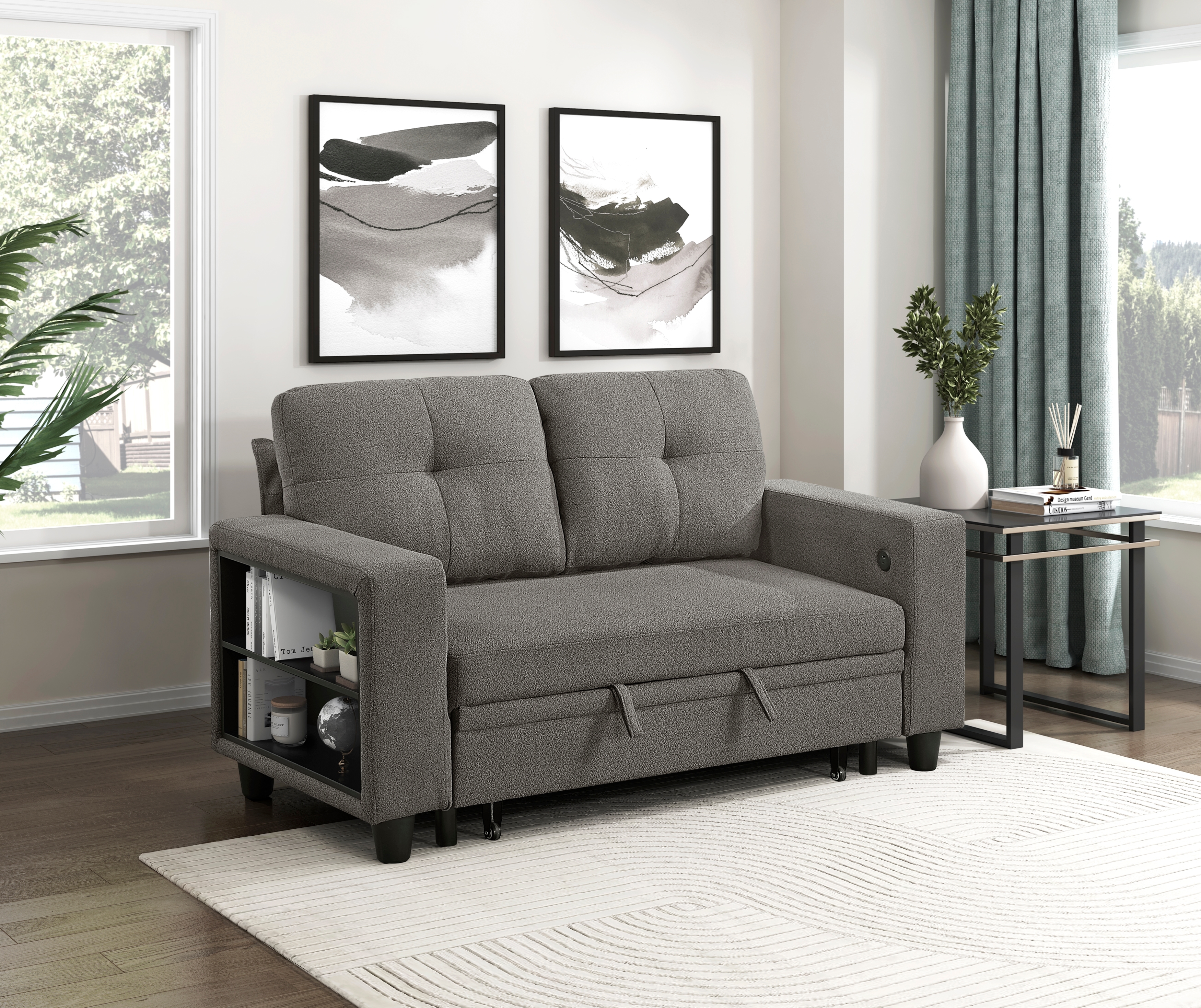 Homelegance Ansley Loveseat with Pull-Out Bed
