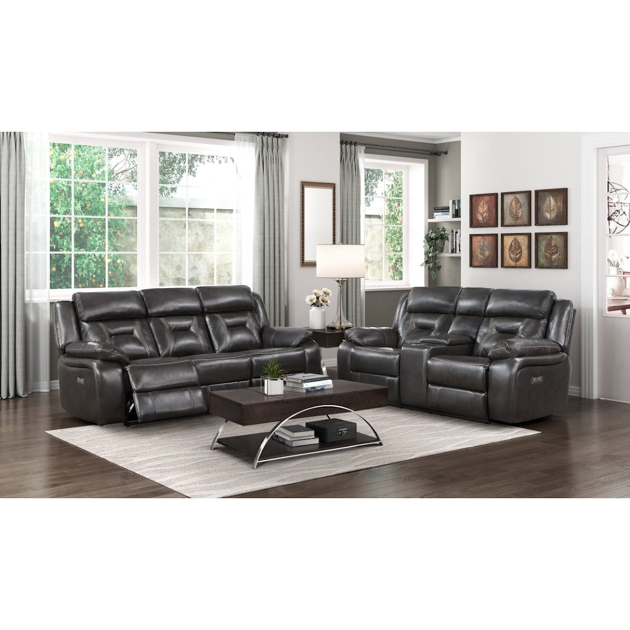 Homelegance Furniture Amite Power Reclining Loveseat