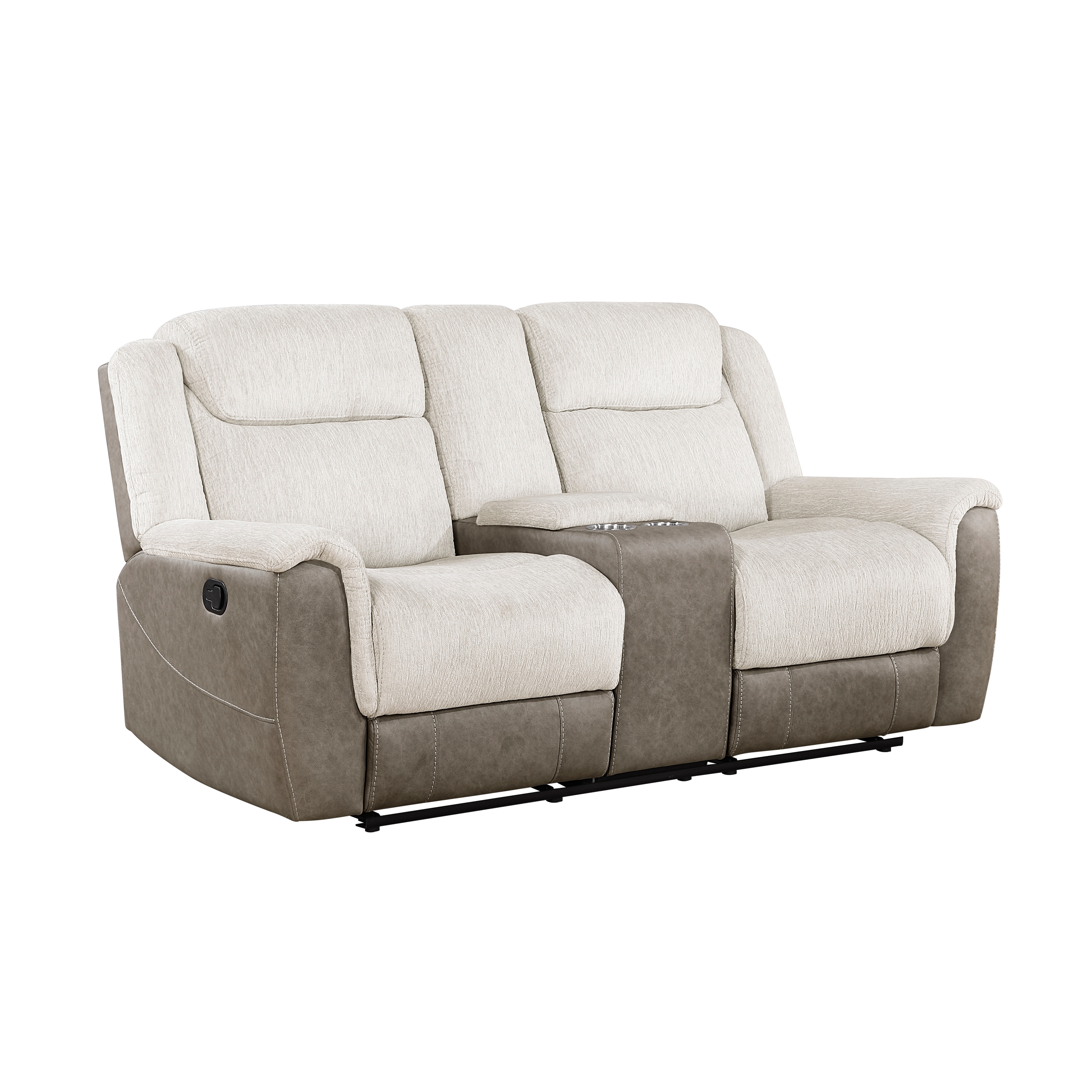 Casual Reclining Loveseat with Center Console