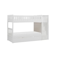 Transitional Twin/Twin Step Bunk Bed with Twin Trundle