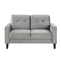 Mid-Century Modern Loveseat with Tufted Detail