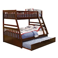 Transitional Twin/Full Bunk Bed with Twin Trundle