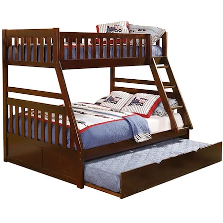 Twin/Full Bunk Bed with Twin Trundle