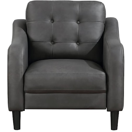 Casual Leather Chair with Exposed Legs