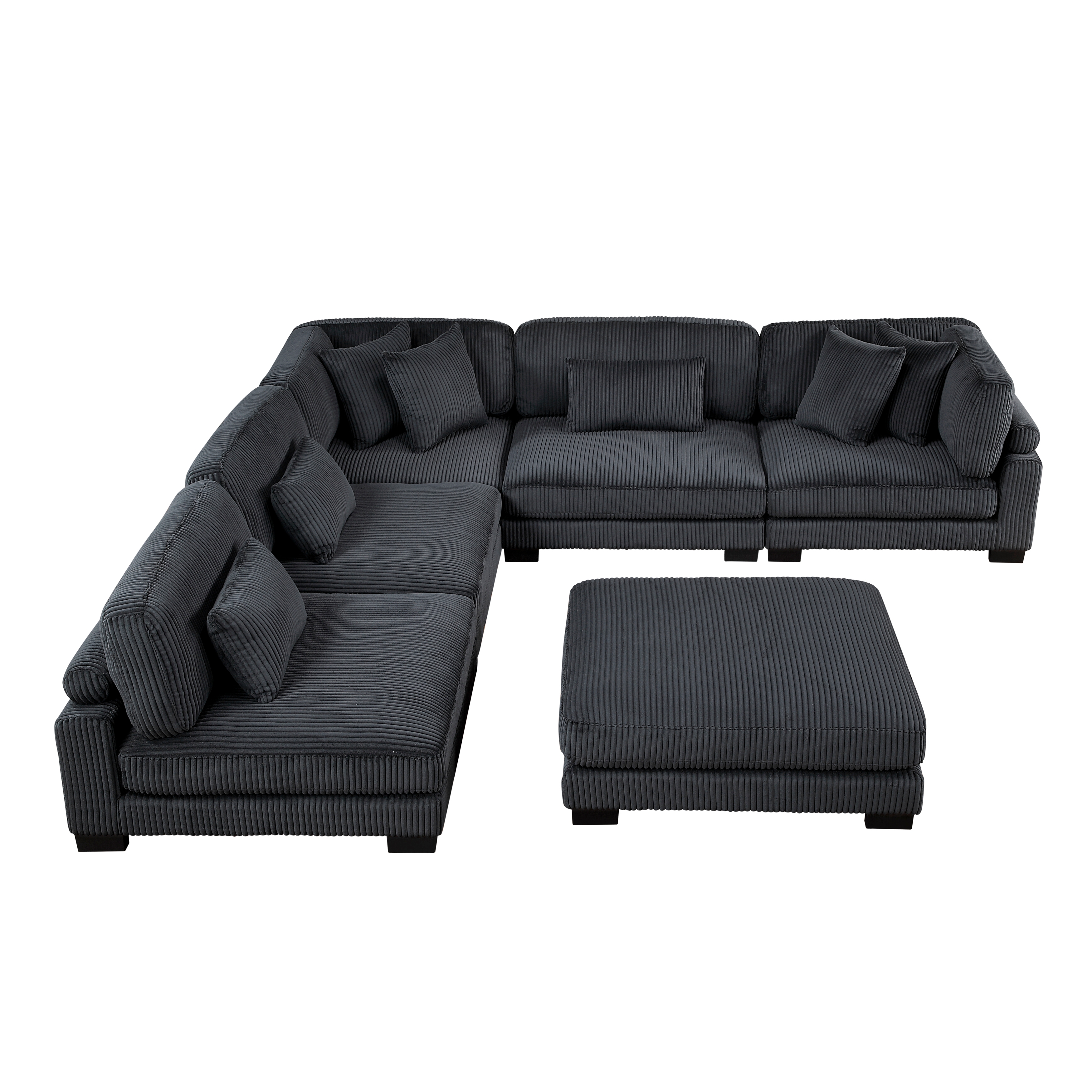 6-Piece Sectional Sofa with Ottoman