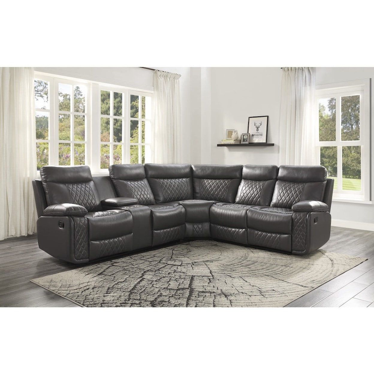 Homelegance Furniture Socorro 3-Piece Reclining Sectional Sofa