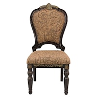 Traditional Side Chair with Elegant Carvings