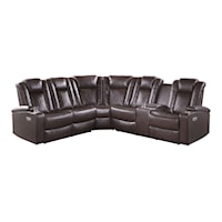 Casual 3-Piece Power Reclining Sectional Sofa with USB ports