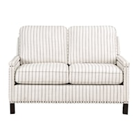 Traditional Striped Loveseat with Nailhead Trim