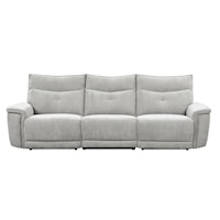 Transitional Power Double Reclining Sofa with Power Headrests and USB Ports