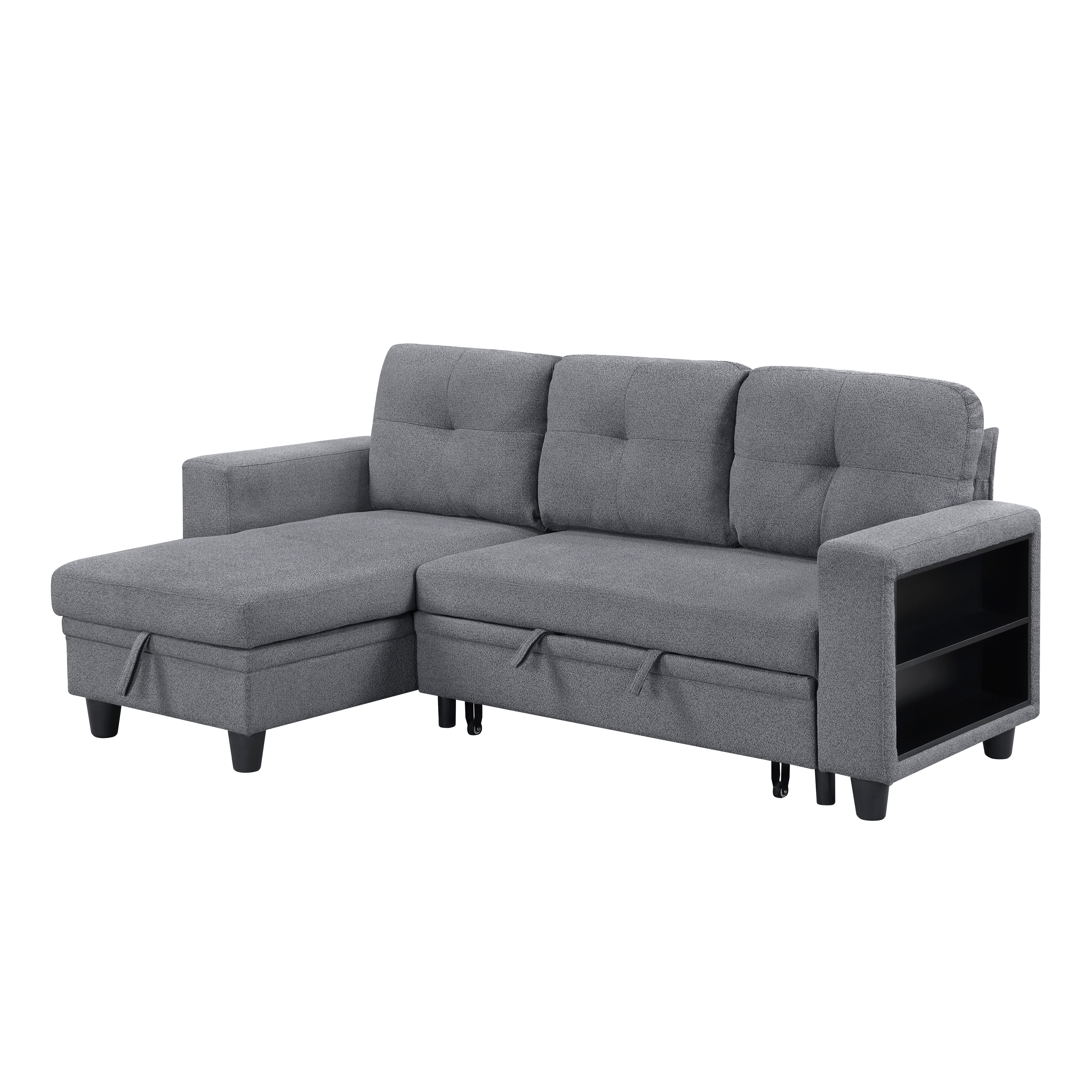 3-Piece Sectional Sofa with Pull-Out Bed