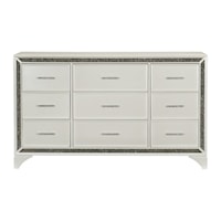 Glam 9-Drawer Dresser with Glitter Trim