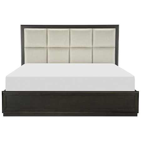 Contemporary Upholstered Queen Platform Bed