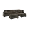Homelegance Emilio 3-Piece Reversible Sectional with Ottoman