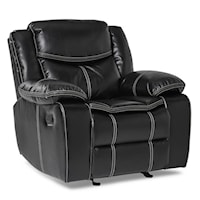 Casual Glider Recliner with Pillow Arms