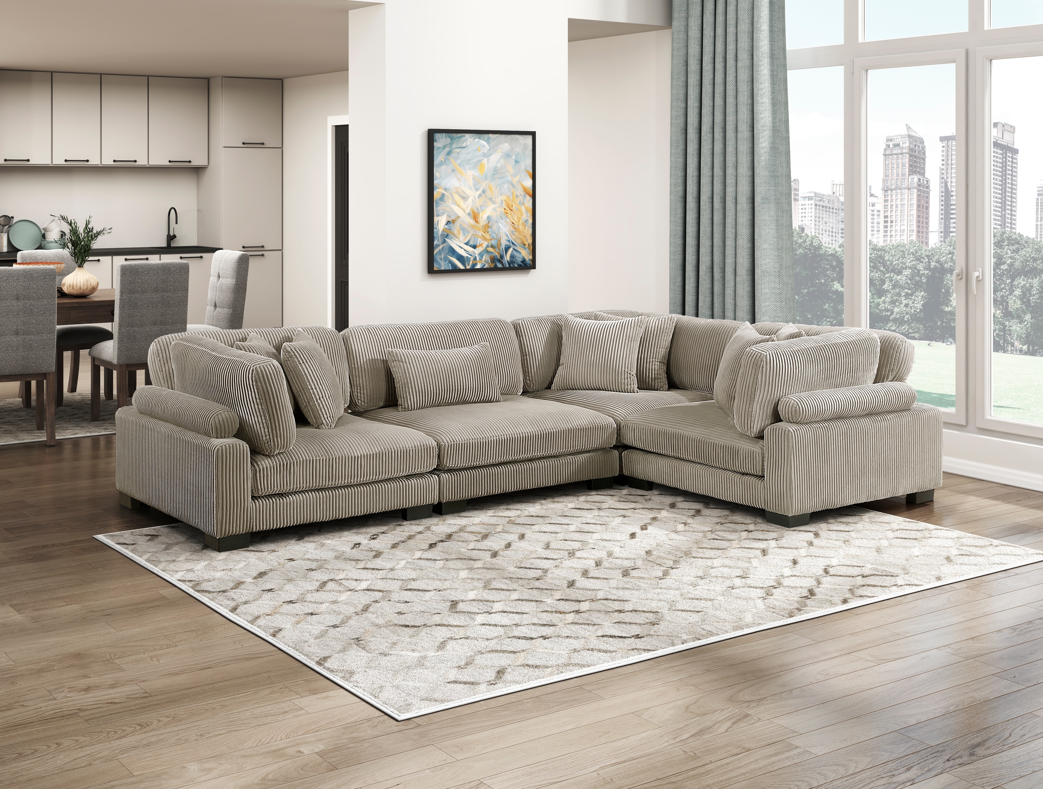 Homelegance Traverse 4-Piece Sectional Sofa