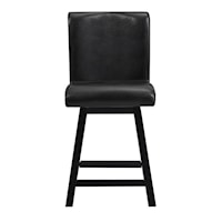 Transitional Counter Height Swivel Chair with Upholstered Seat