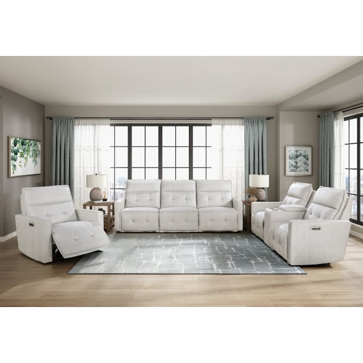 Homelegance Furniture Salida Power Double Reclining 3-Piece Sofa