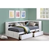 Homelegance Galen Twin Bookcase Corner Bed with Storage Boxes