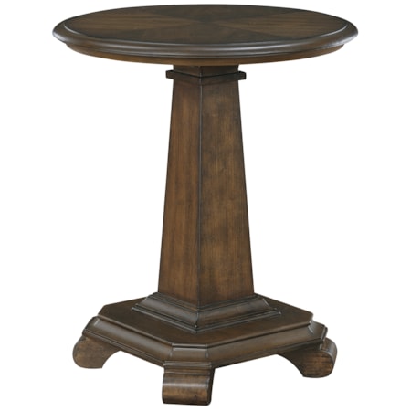 22" Round Pedestal End Table
