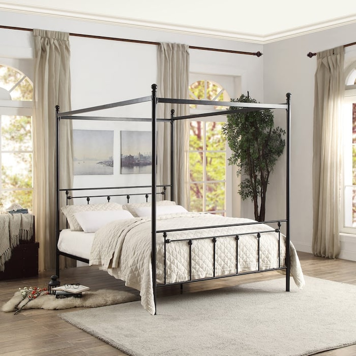 Homelegance Furniture Chelone Queen Canopy  Bed