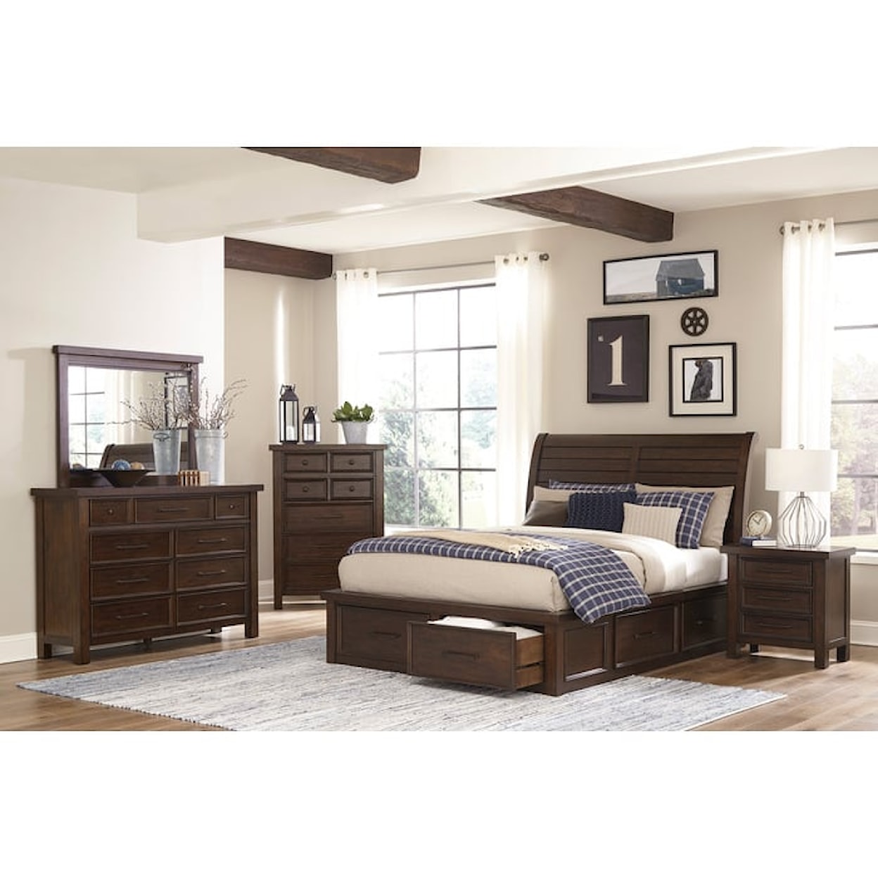 Homelegance Logandale Queen Platform Bed with Footboard Storage