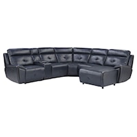 Contemporary 6-Piece Reclining Sectional Sofa with Right Side Chaise