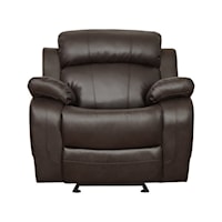 Casual Glider Recliner with Pillow Arms