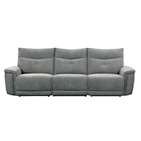 Contemporary Power Double Reclining Sofa with Power Headrests and USB Ports