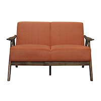 Contemporary Loveseat with Contoured Frame