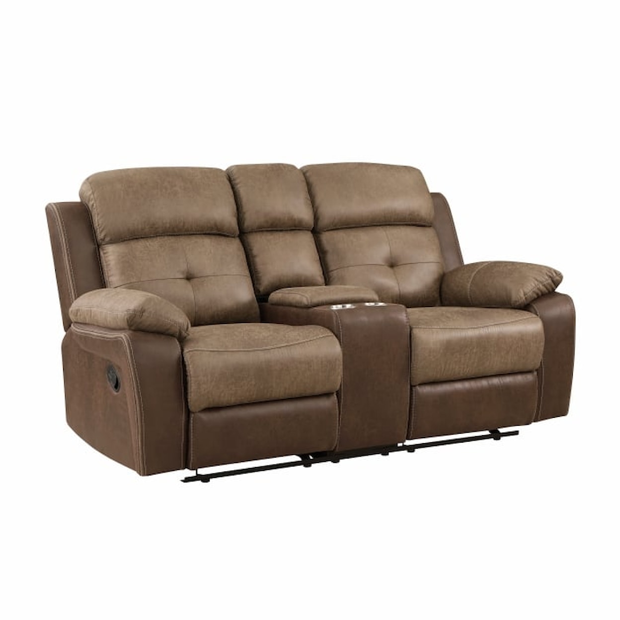 Homelegance Furniture Glendale Reclining Love Seat with Center Console