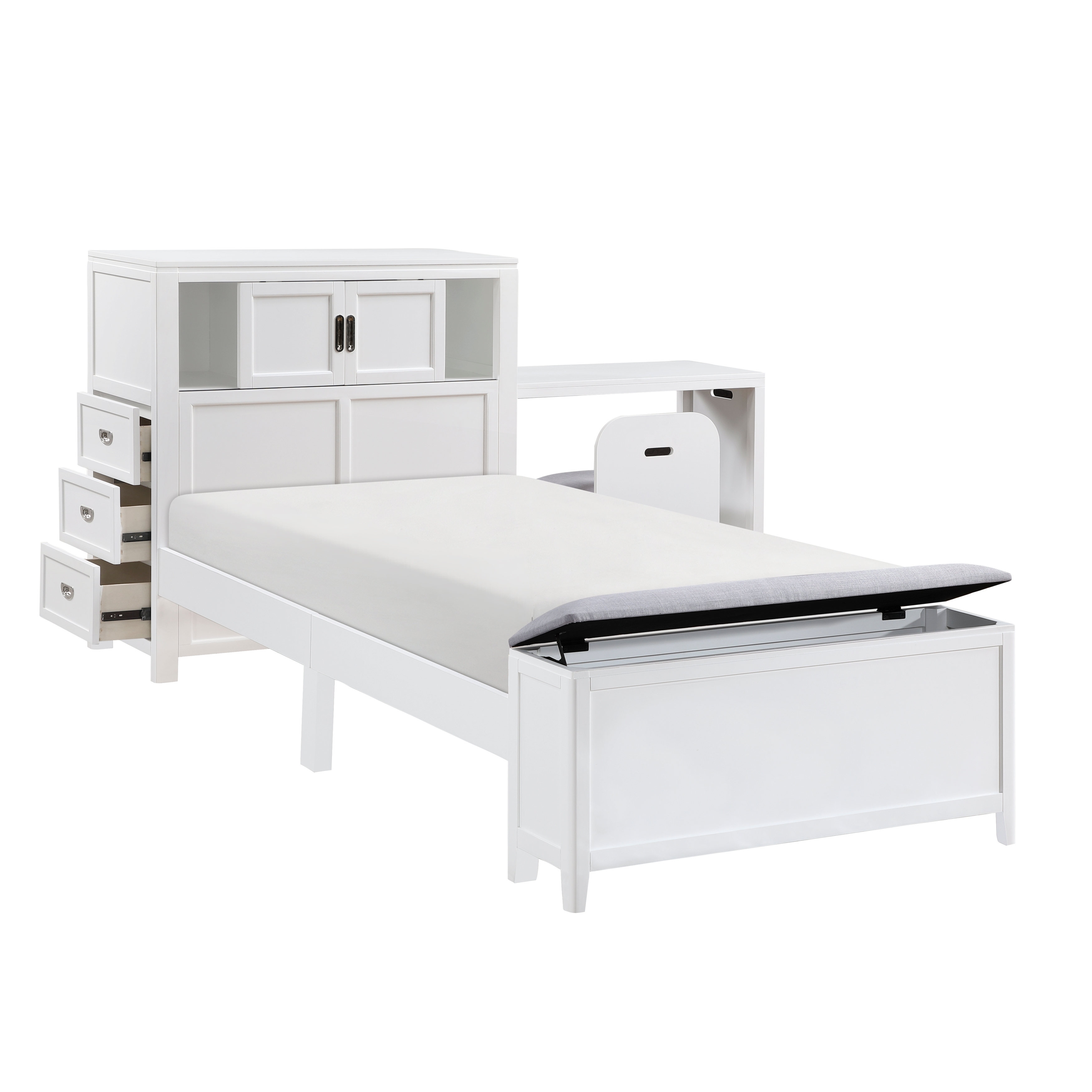 Homelegance Sloane Twin Bookcase Bed with Hidden Desk