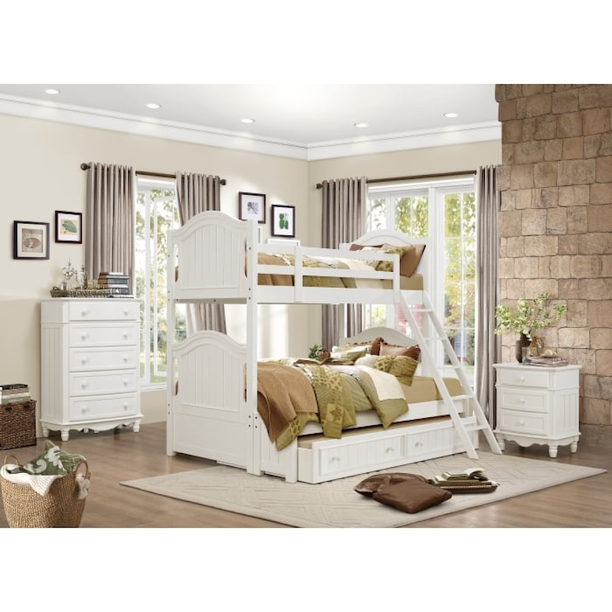 Homelegance Furniture Clementine Twin over Full Bunk Bed