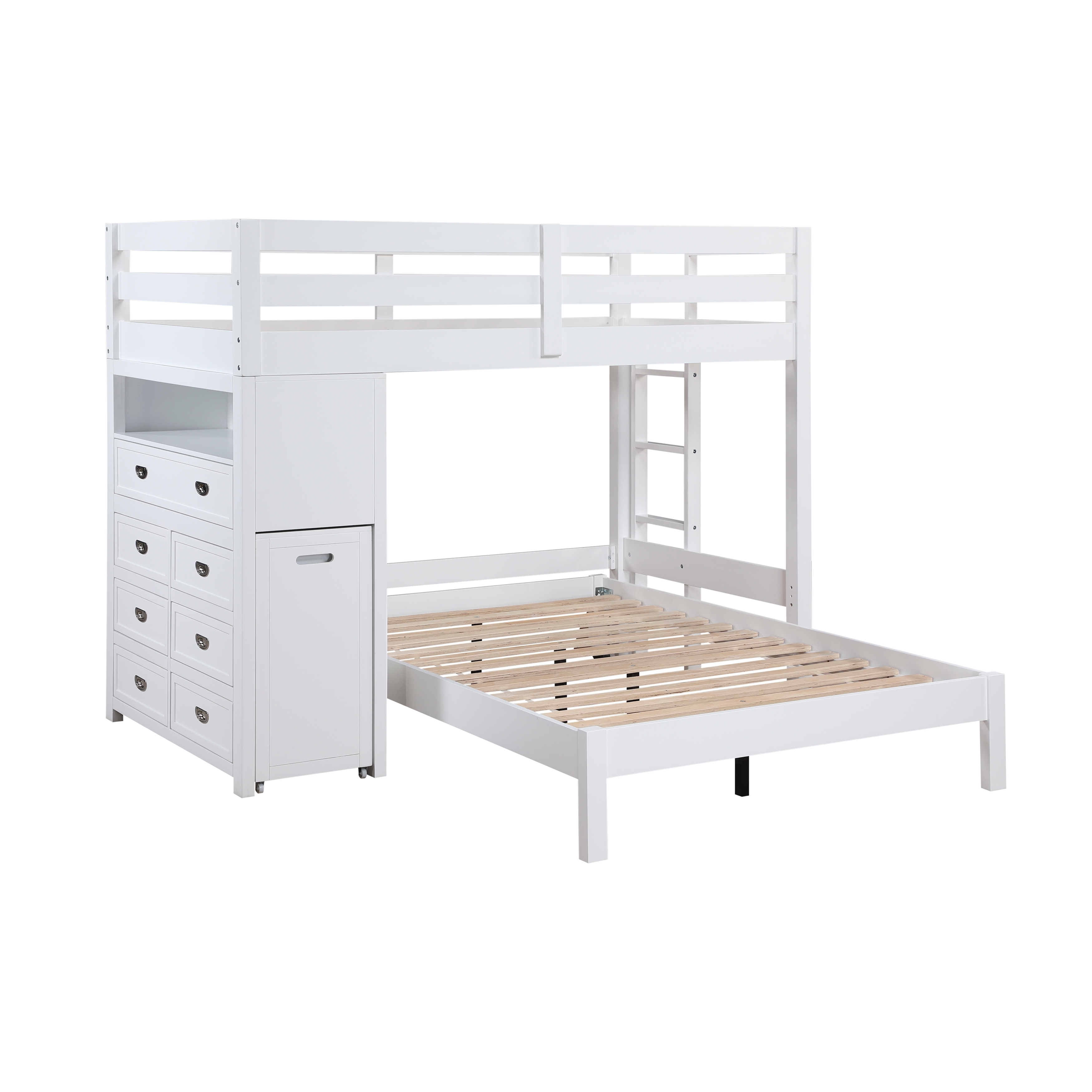 Home Style Dory Twin/Full Loft Bunk Bed with Hidden Desk