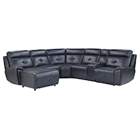 Contemporary 6-Piece Reclining Sectional Sofa with Left Side Chaise