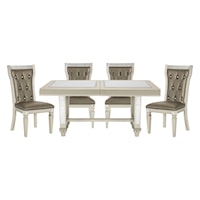 Glam 5-Piece Dining Set with Tufted Seats