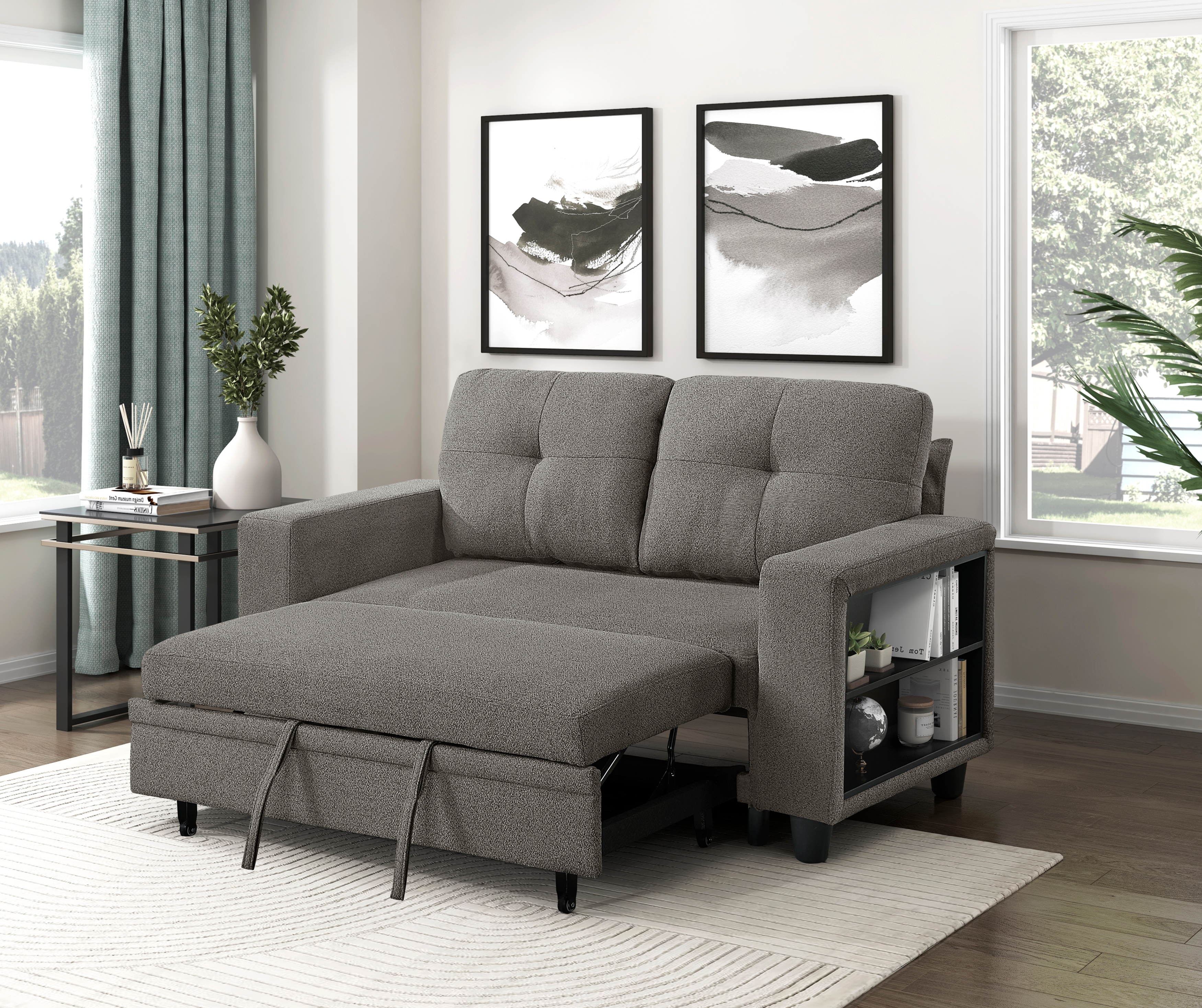 Homelegance Ansley Loveseat with Pull-Out Bed