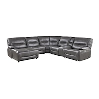 Casual 6-Piece Power Reclining Sectional Sofa with Left Chaise